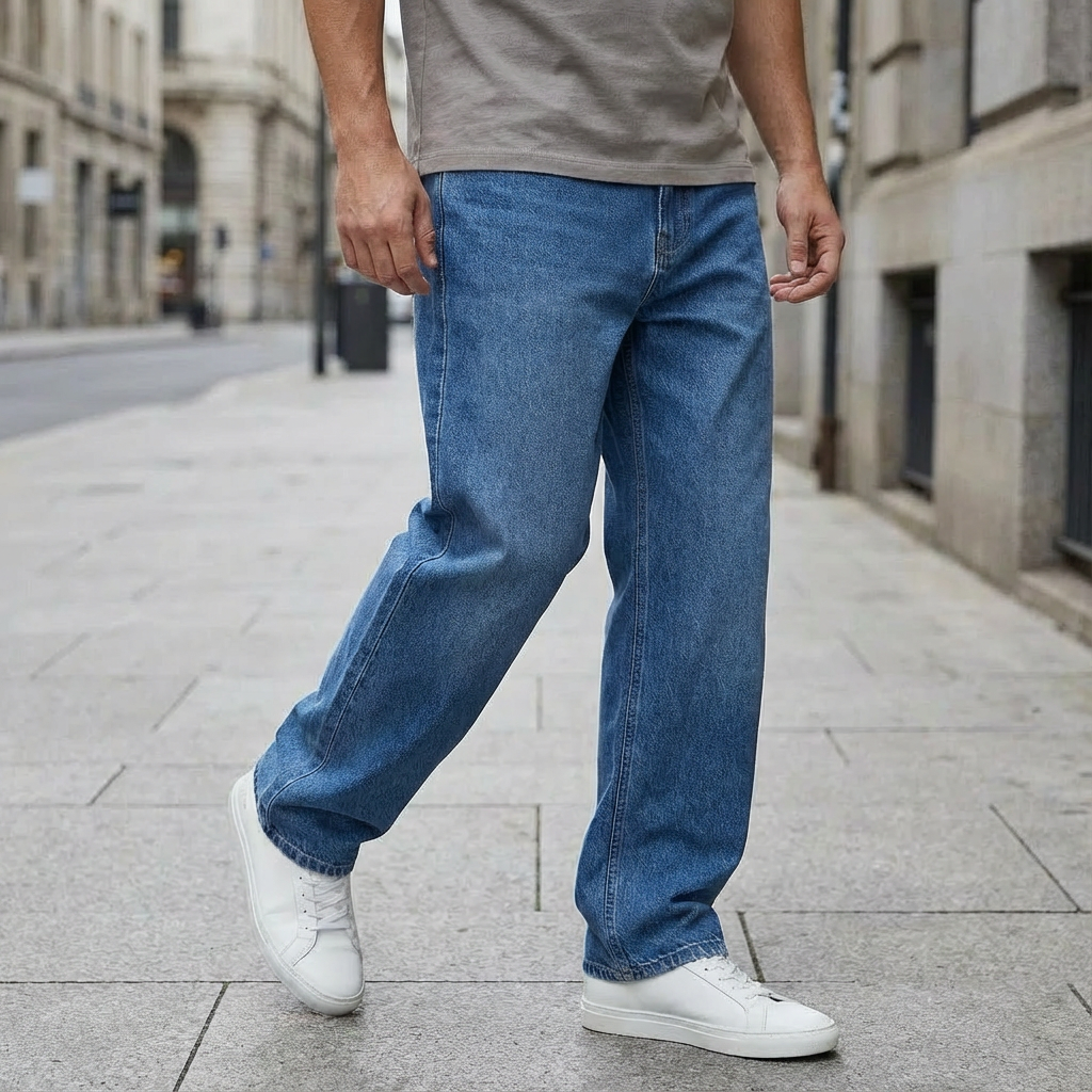 Men’s Straight Leg Denim Jeans – Comfortable & Versatile Fit