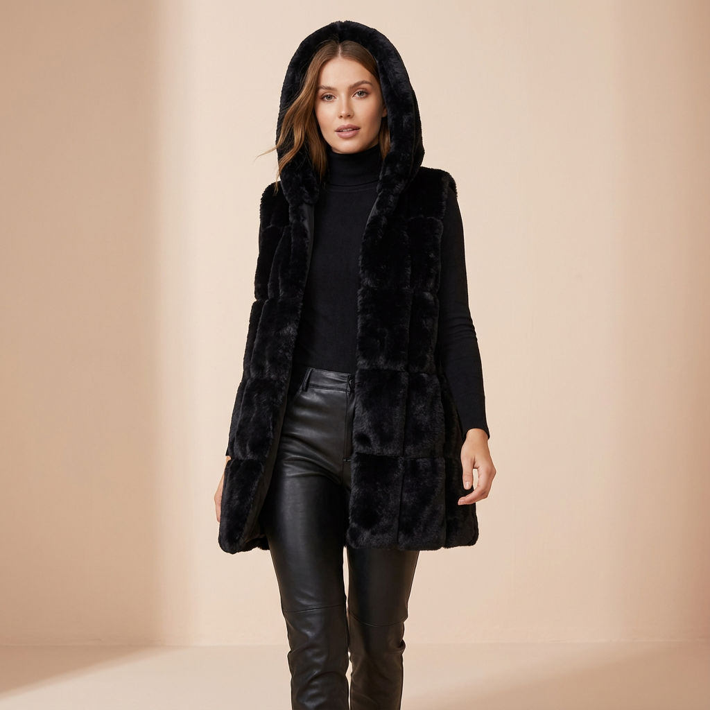 Women’s Hooded Long Vest – Lightweight & Warm Layering Essential