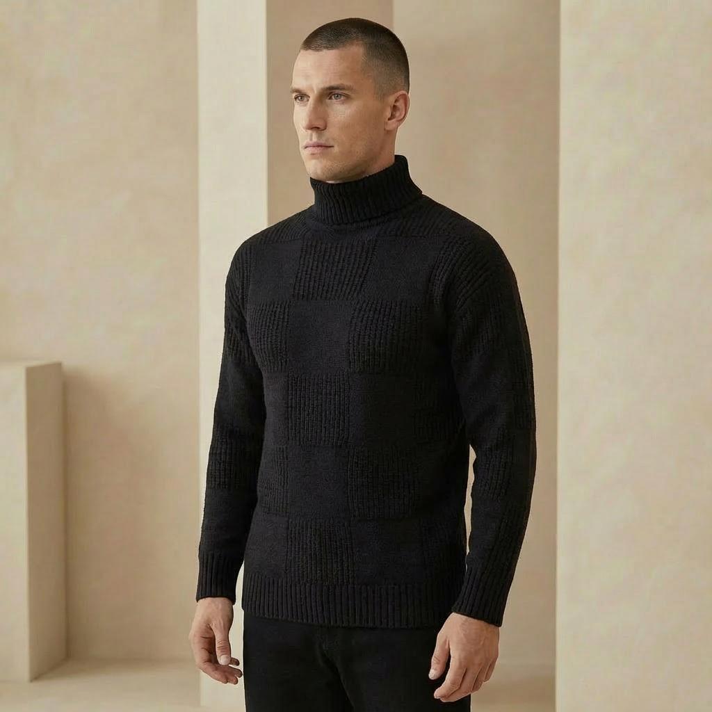 Men’s Turtleneck Jumper – Fitted Style for Cold Weather