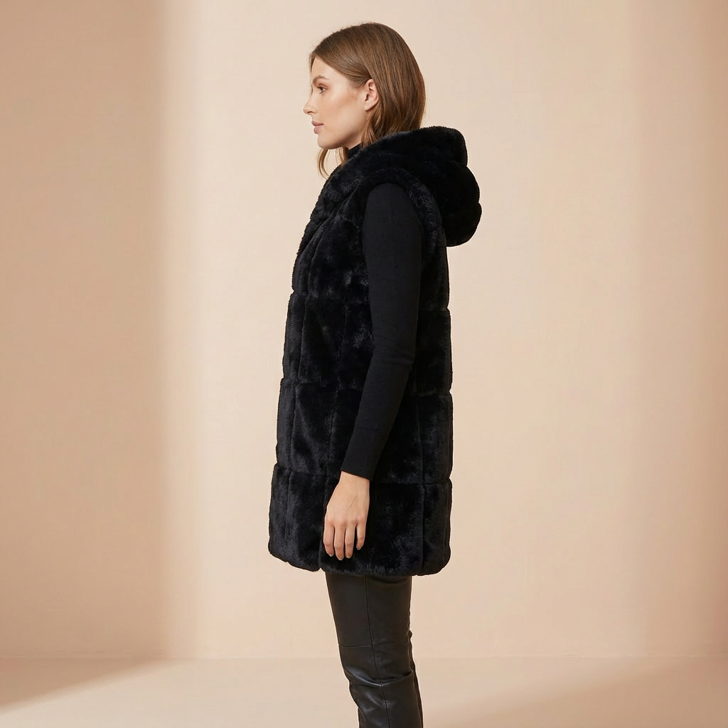 Women’s Hooded Long Vest – Lightweight & Warm Layering Essential