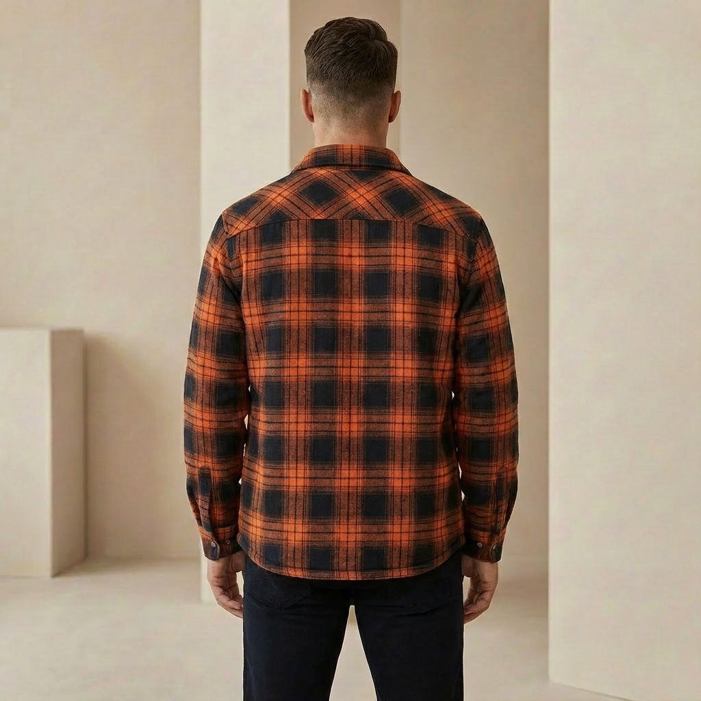 Men’s Sherpa Lined Plaid Shirt Jacket – Warm & Comfortable Layering Jacket
