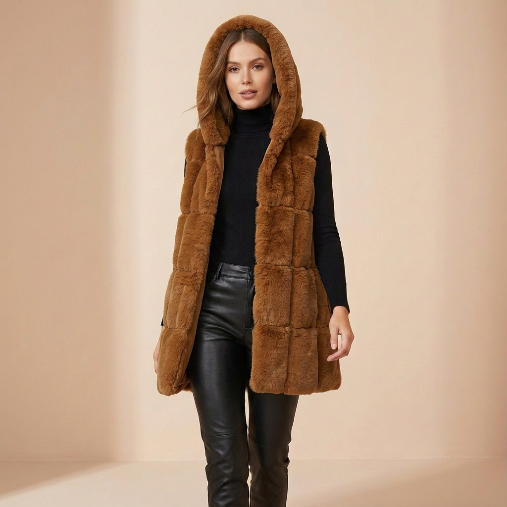 Women’s Hooded Long Vest – Lightweight & Warm Layering Essential