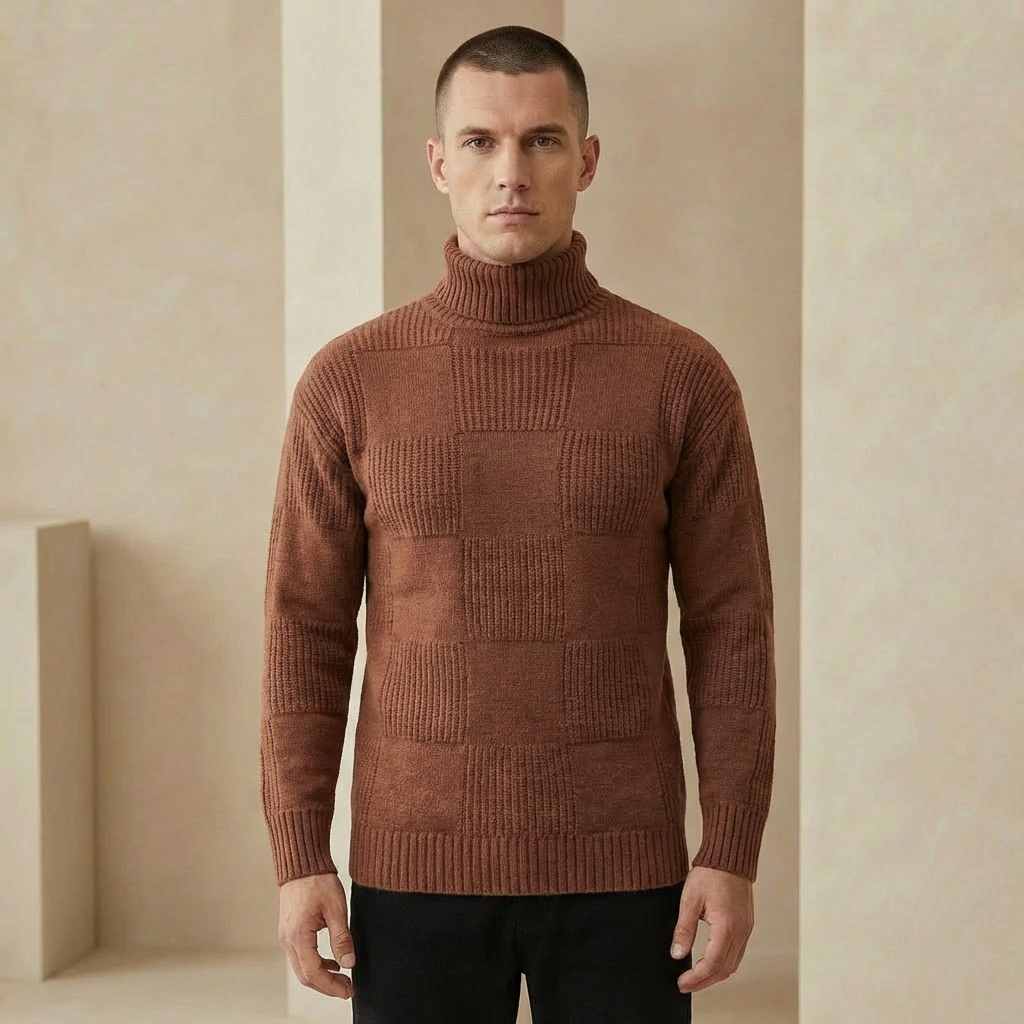 Men’s Turtleneck Jumper – Fitted Style for Cold Weather