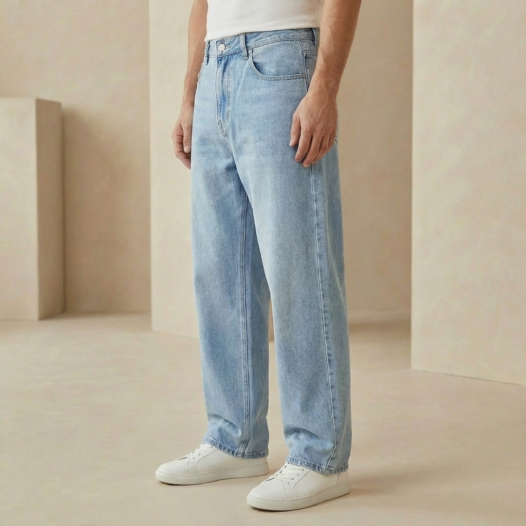 Men’s Straight Leg Denim Jeans – Comfortable & Versatile Fit