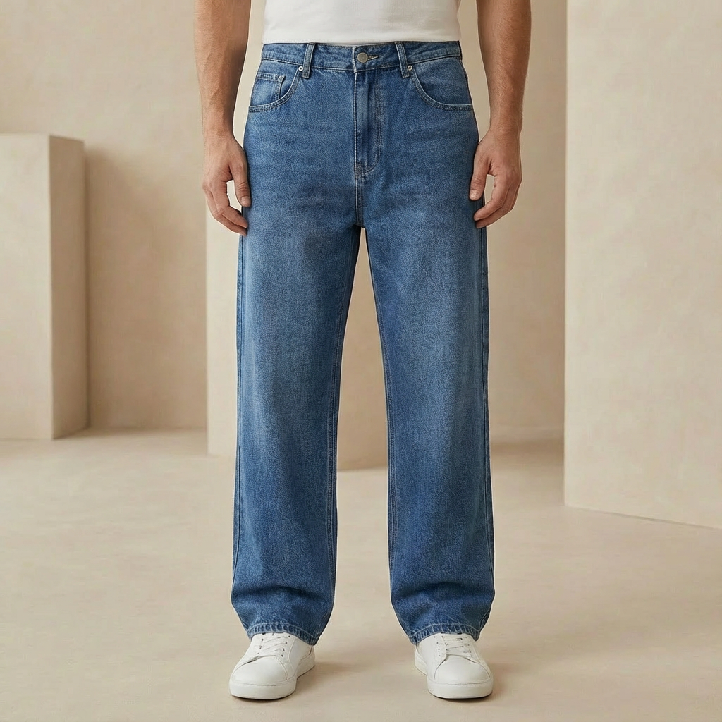 Men’s Straight Leg Denim Jeans – Comfortable & Versatile Fit